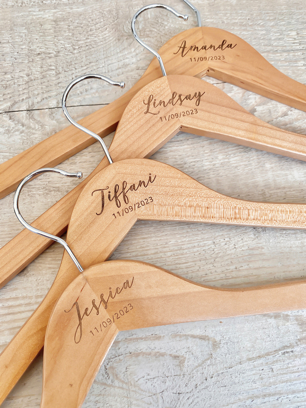 Natural Hanger Name Date Bridesmaid Hangers