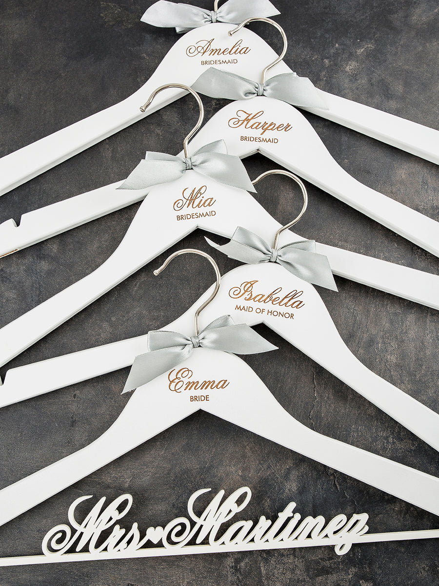 Bride & Bridesmaid Hanger Set #1 Bridesmaid Hangers Bride & Bridesmaid Hanger Set #1 Bridesmaid Hangers