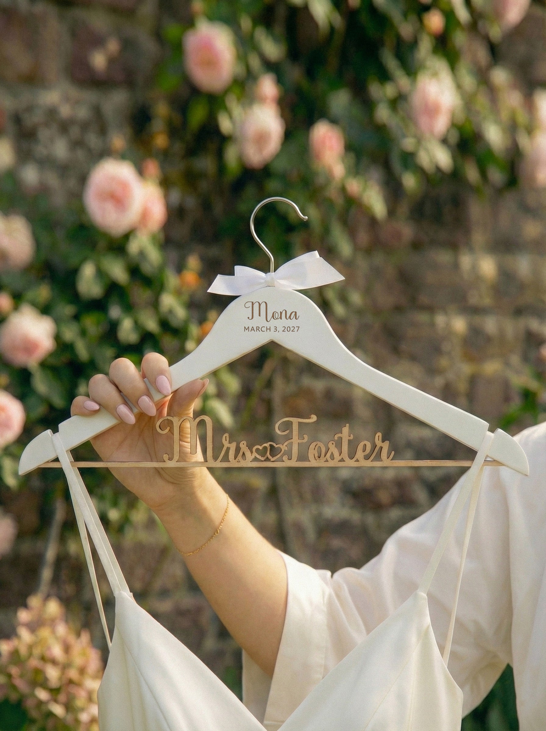 personalized bridesmaid dress hangers Amazon.com: Personalized Wedding Hanger for Bride, Custom Bridesmaid Hanger, Wooden Bridal Hanger for Wedding Dress, Bridal Shower Gift, Bachelorette Party Gift for Bride and Bridesmaids : Home & Kitchen