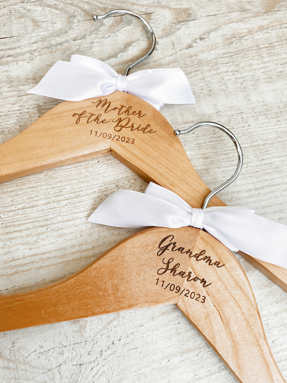 Natural Hanger, Name & Date – Bridesmaid Hangers Natural Hanger, Name & Date – Bridesmaid Hangers