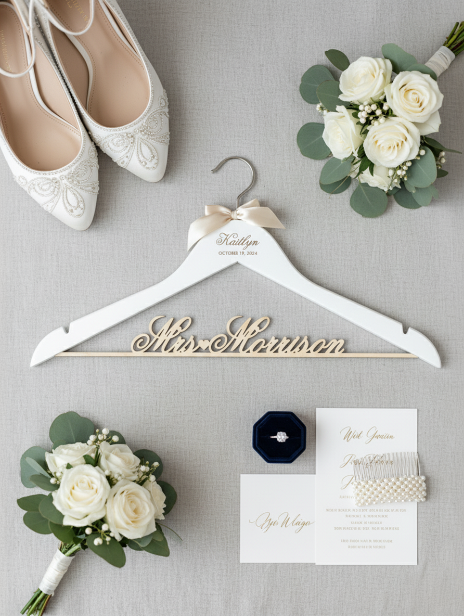 satin hangers for wedding dress Bride Hanger with Satin Bow