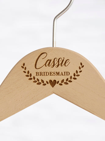 Natural Hanger, Name with Heart Ornament