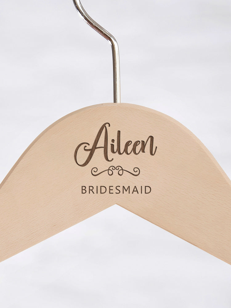 Natural Hanger, Simple Leaves – Bridesmaid Hangers