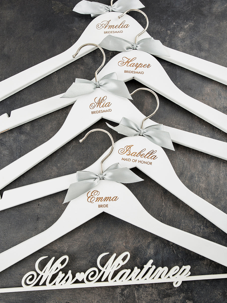 Personalized Bridesmaid Velvet Hangers Set Wedding Hangers Bridal
