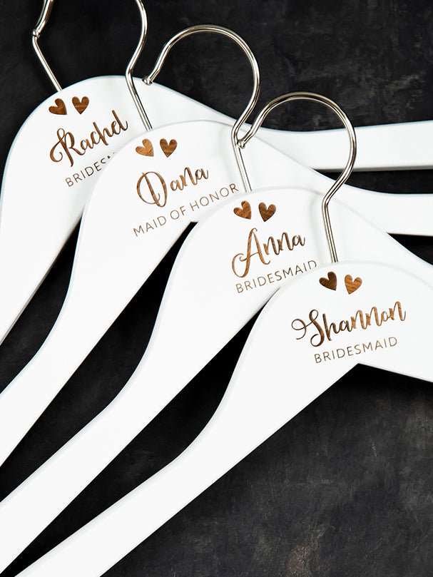 White Hanger, Name & Title with Two Hearts