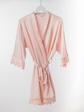 Blush Satin Lace Robe