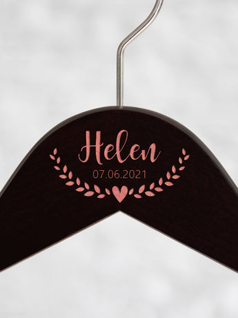 Black Hanger, Name with Heart Ornament
