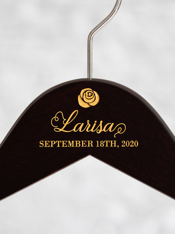 Black Hanger, Name & Date with Rose